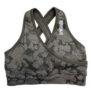 Gymshark Adapt Green Camo Seamless Sports Bra Sz XS